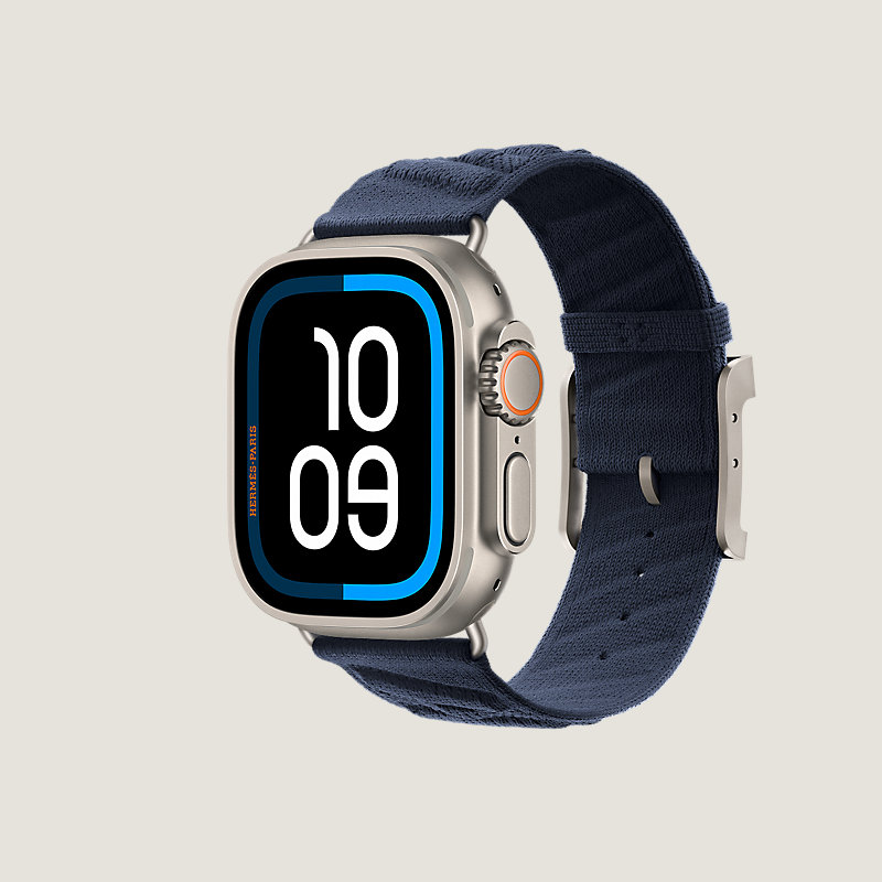 Boîtier Ultra 4 & Bracelet Apple Watch Hermès Simple Tour 49&nbsp;mm En Mer, Vue: vue de côté, vue 3 sur 3