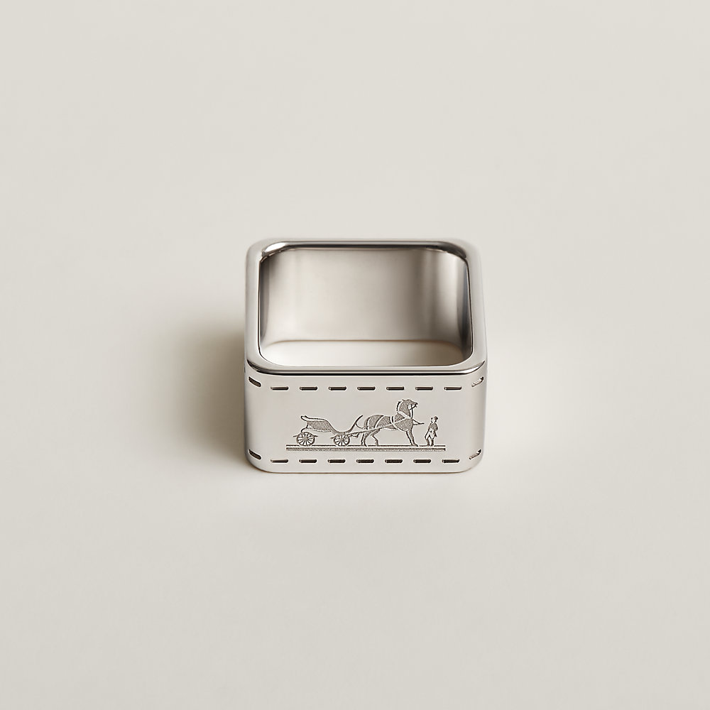 hermes scarf ring silver