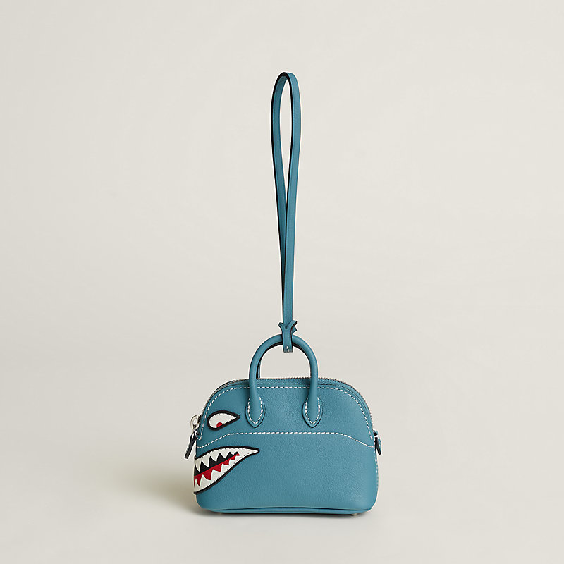 送料込♪【HERMES】Bolide Shark Charm Swift & Palladium Gold Hermès Gold Swift Mini Bolide Shark Bag Charm