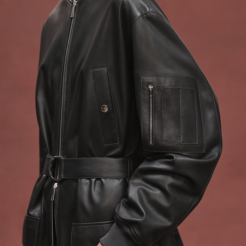 ジャケット・アウター HERMES 2021SS WITH LEATHER H POCKETS Bombers coat - Grey | Hermès USA