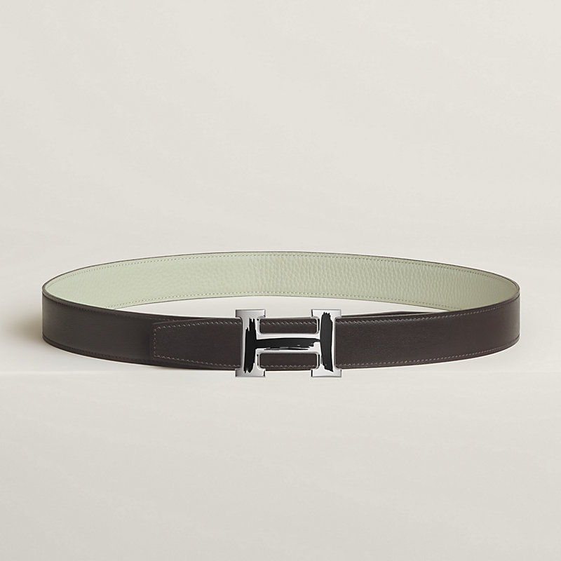 Boucle de ceinture Brush & Cuir de ceinture réversible 32 mm