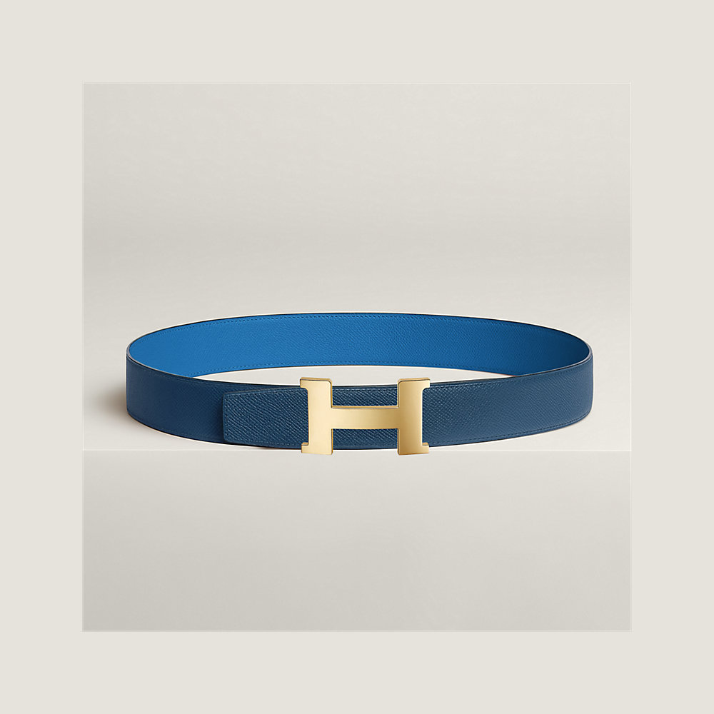 Ceinture Hermès H Logo Constance Réversible - Cuir Noir Et Marron - Taille Ajustée 22,6-24,6 - Occasion