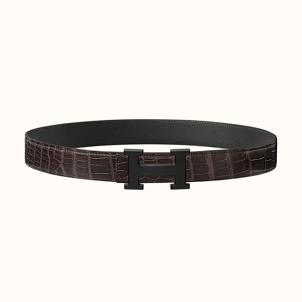 cuir ceinture sans boucle hermes