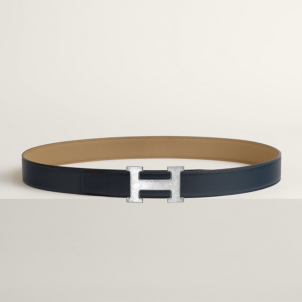 Boucle de ceinture H Martelée & Cuir de ceinture réversible 32 mm