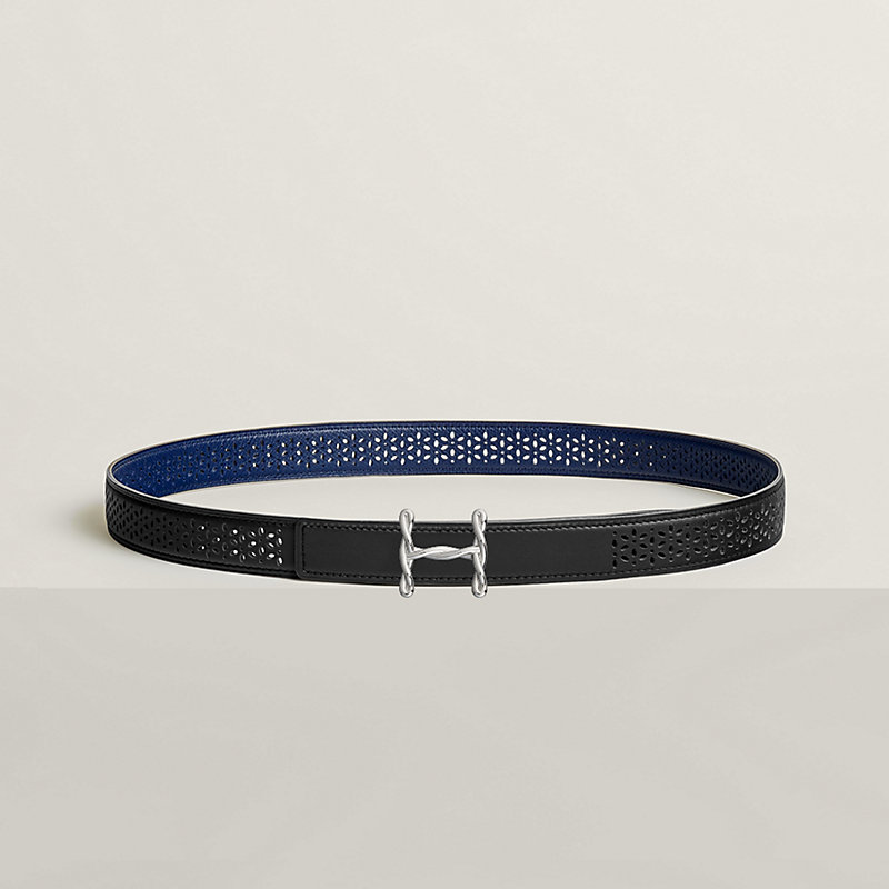 Boucle de ceinture H Torsade & Cuir de ceinture réversible 24 mm