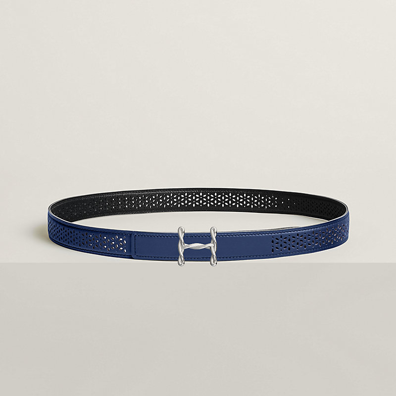 Boucle de ceinture H Torsade & Cuir de ceinture réversible 24 mm