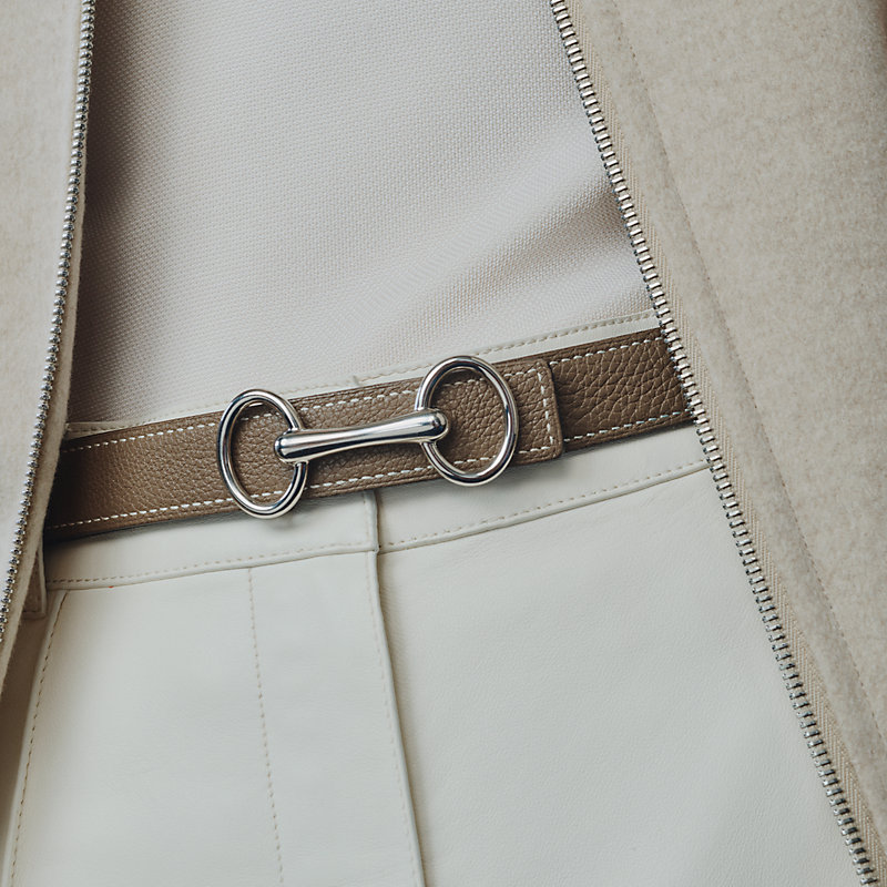 Boucle de ceinture Héritage & Cuir de ceinture réversible Hermès sur Mer 24&nbsp;mm