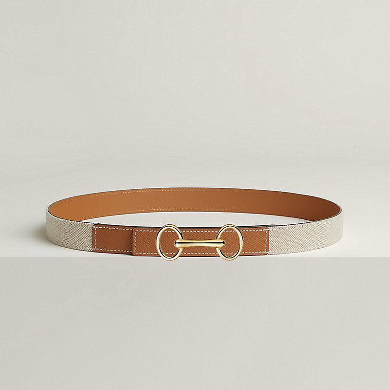 Boucle de ceinture Héritage & Cuir de ceinture Toile H Plume 24&nbsp;mm