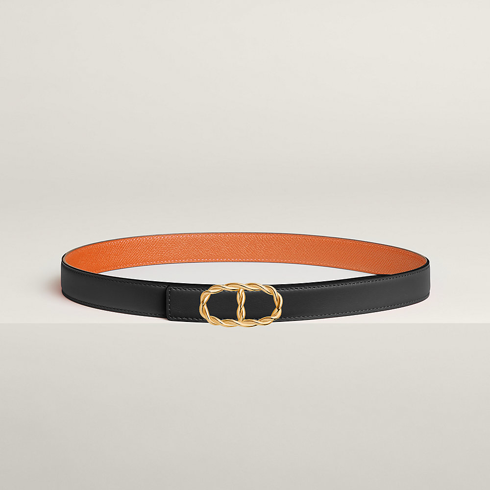 Ceinture En Cuir Torsadé Sportif Sur Mesure Tailored Sportsman - Cognac - Taille L - Fait Main En Italie - Occasion Excellent état