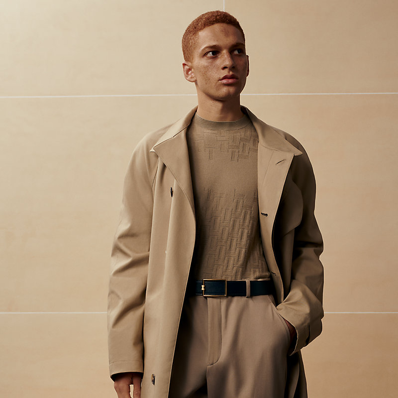 Boucle de ceinture Tube H & Cuir de ceinture réversible 38&nbsp;mm