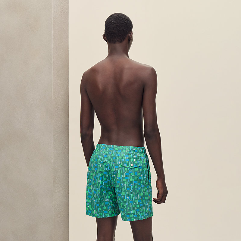 Boxershorts-Badehose mit "Métal au Carré"-Print