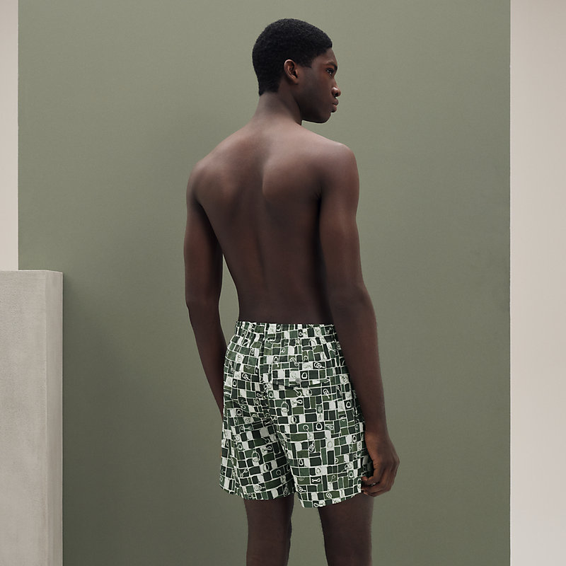Boxershorts-Badehose "Mosaïque Equestre"
