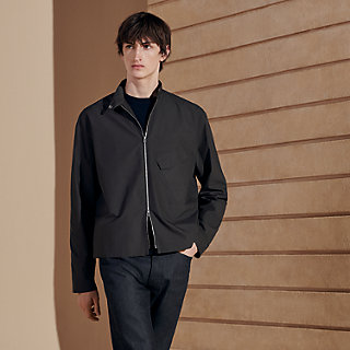 Boxy fit jacket shirt with Madison collar | Hermès Hong Kong SAR