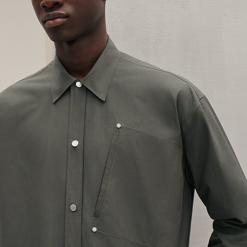 Boxy fit overshirt - Green - 45 | Hermès Denmark