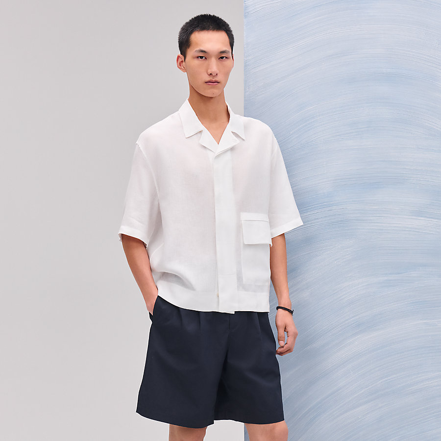 Boxy fit shirt with convertible collar | Hermès Macau SAR