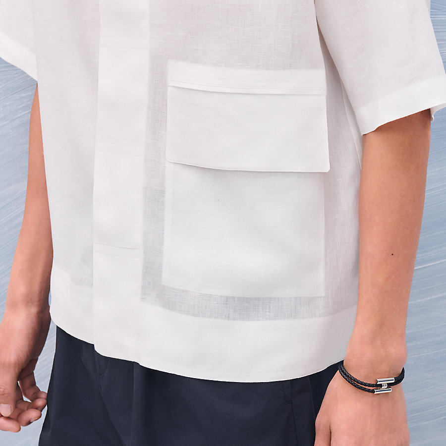 Boxy fit shirt with convertible collar | Hermès Macau SAR