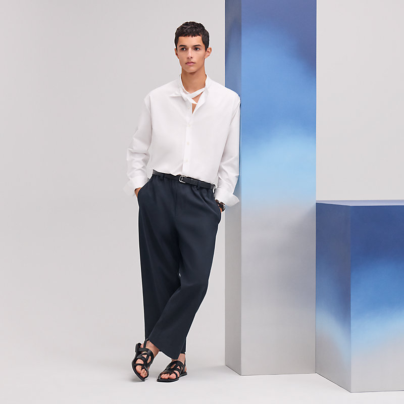 HERMES　サマーシャツ HERMES エルメス 24SS シャツ ブラウス 長袖 ドローコード 36 S