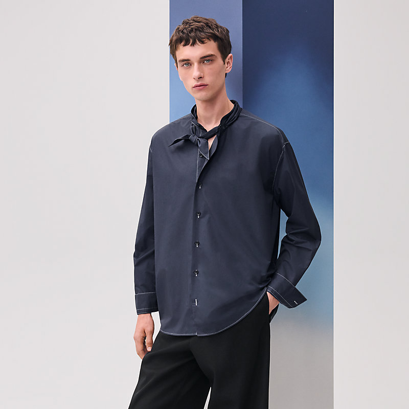 Boxy fit shirt with Marius collar | Hermès Macau SAR