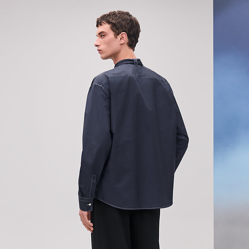 Boxy fit shirt with Marius collar | Hermès Macau SAR