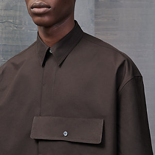 Boxy fit shirt with maxi pocket | Hermès Singapore