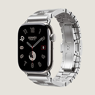 Cinturino Apple Watch Hermès Simple Tour 46 mm Grand H Grigio