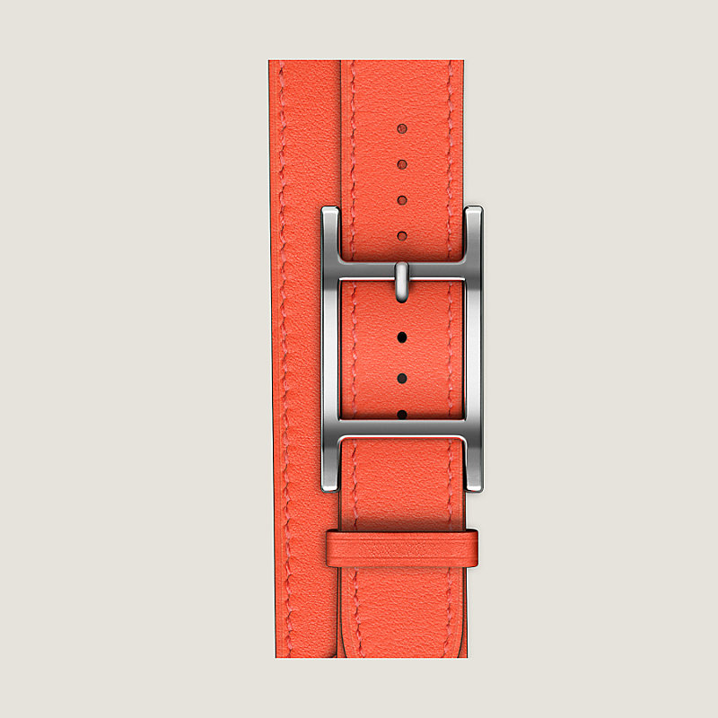 Bracelet Apple Watch Hermès Double Tour 42 mm Hapi - Orange