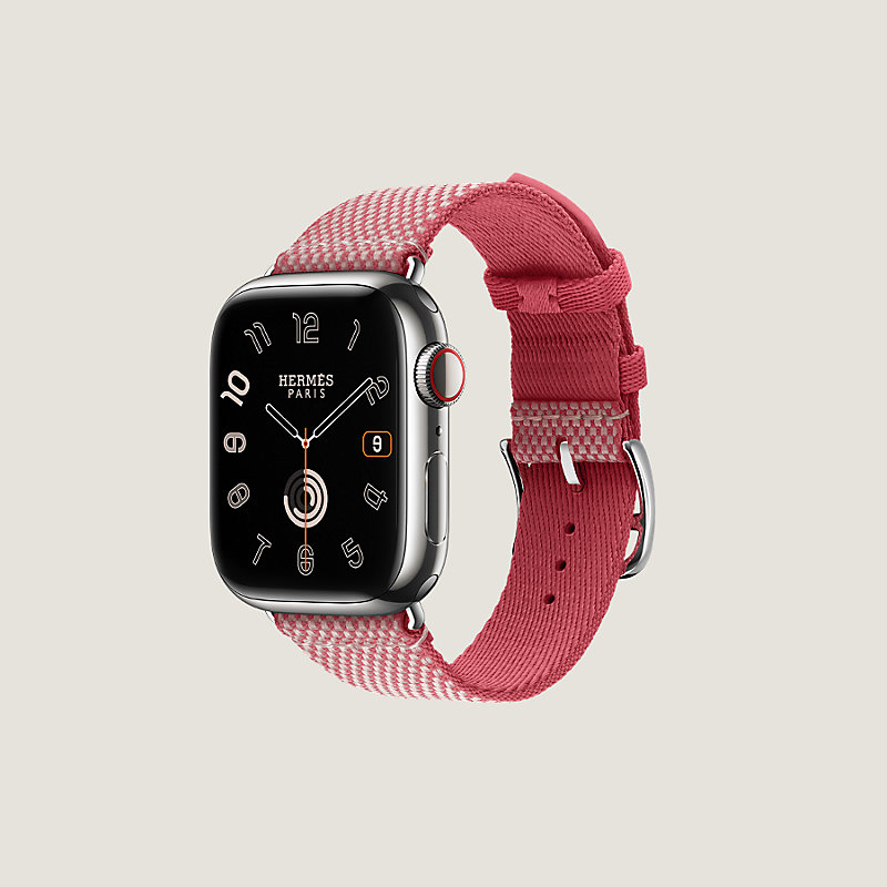 【HERMES】Bracelet Apple Watch 42 mm バンド Rose Sakura Apple Watch Hermès - 42mm Rose Sakura/Jaune de Naples Twill