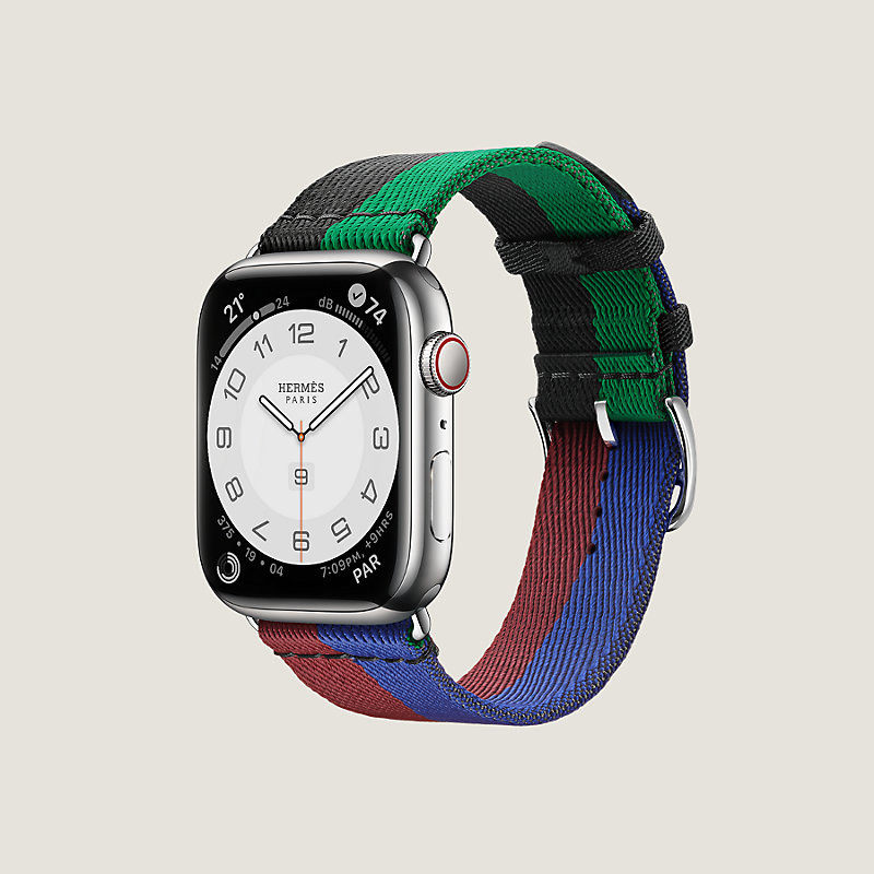 Bracelet Apple Watch Hermès Simple Tour 45&nbsp;mm Casaque