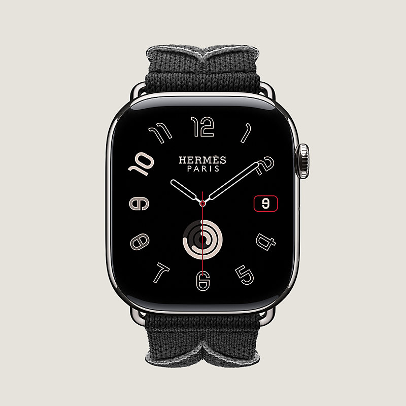 Bracelet Apple Watch Hermès Simple Tour 46&nbsp;mm Bridon Liseré
