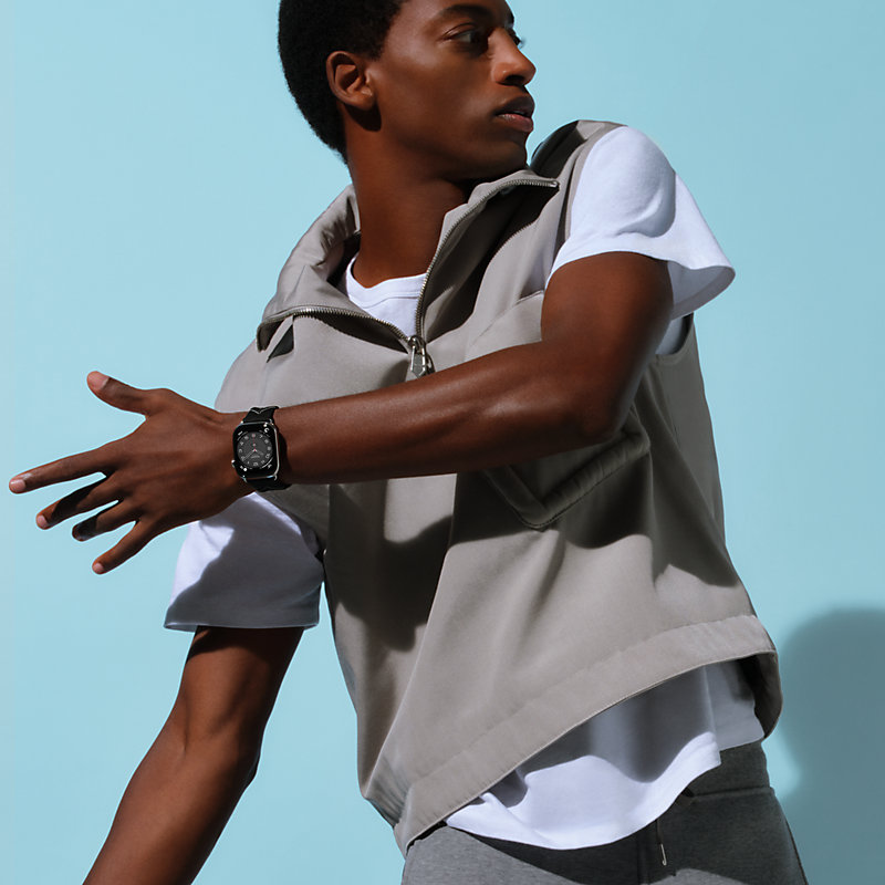 Bracelet Apple Watch Hermès Simple Tour 46&nbsp;mm Bridon Liseré