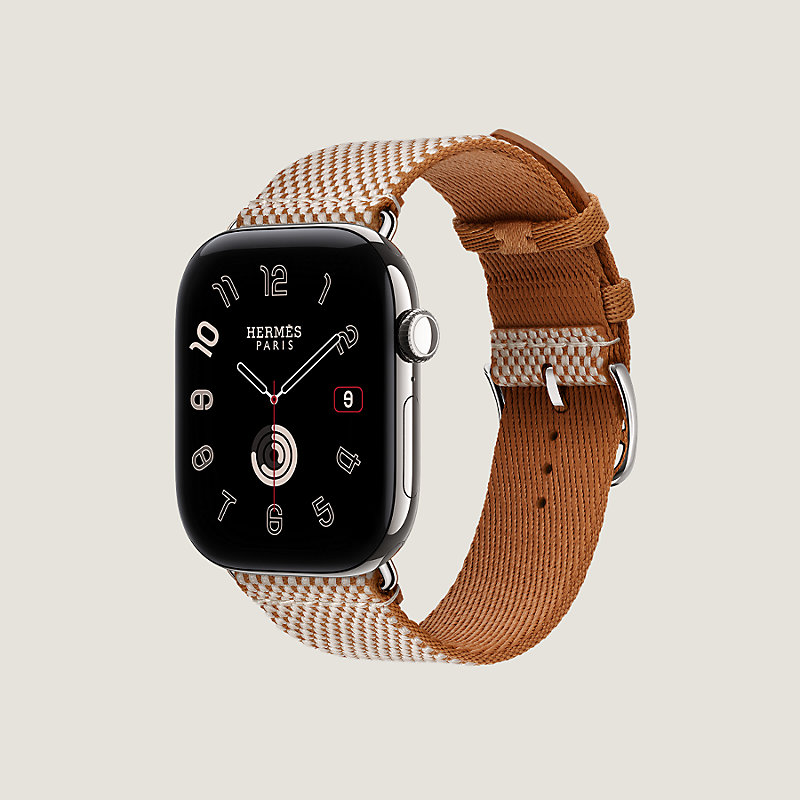 Bracelet Apple Watch Hermès Simple Tour 46&nbsp;mm Toile H, Vue: , vue 3 sur 4