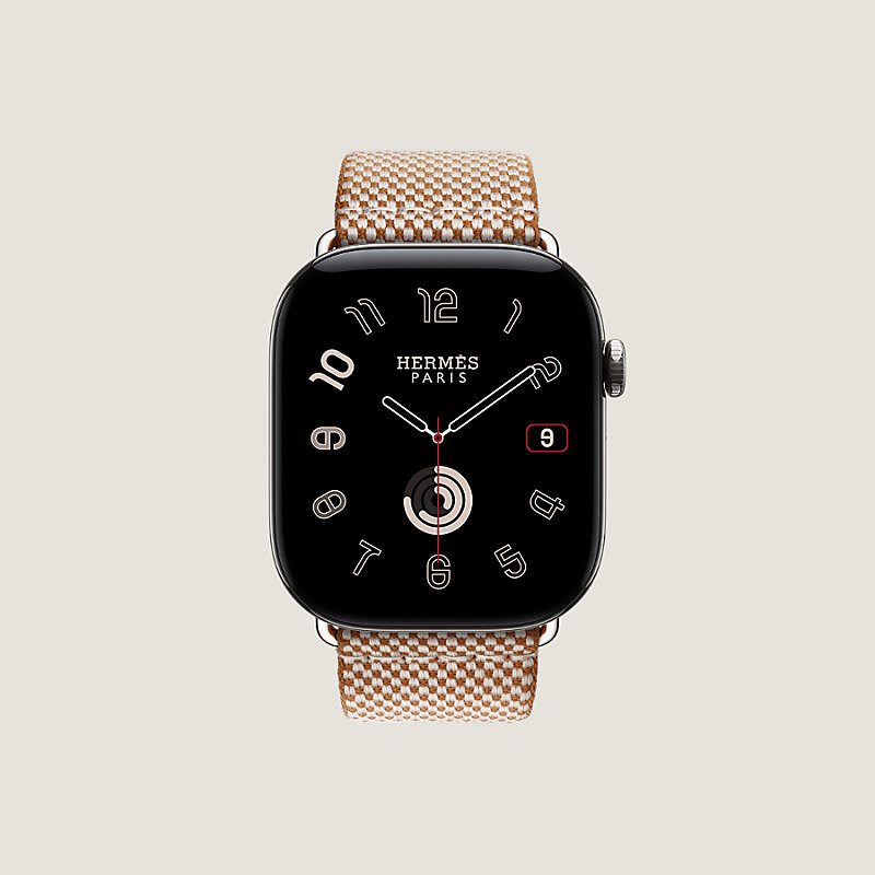 Bracelet Apple Watch Hermès Simple Tour 46&nbsp;mm Toile H, Vue: , vue 4 sur 4