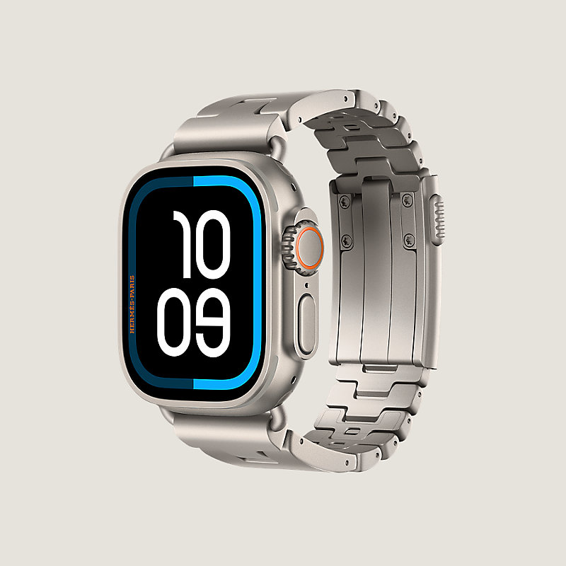 Bracelet Apple Watch Hermès Simple Tour 49&nbsp;mm Grand H Titane, Vue: , vue 3 sur 4