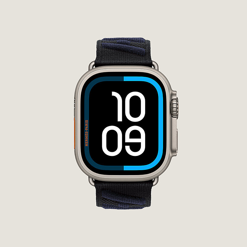 Bracelet Apple Watch Hermès Ultra Simple Tour 49&nbsp;mm En Mer