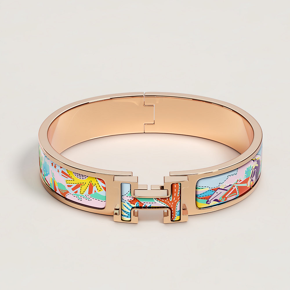 Click H Locket Brazalete Clic H Bottes Story - Amarillo | Hermès España
