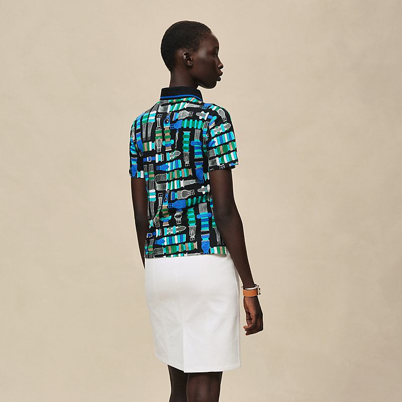 "Bride a Bloc" micro zipped polo shirt