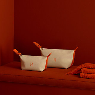 Hermes Trousse Bride-A-Brac Small Case Bag Grey Orange - Wornright