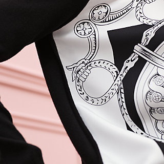 HERMES BRIDE DE COUR ツイリー Hermes White Bride de Cour Twilly Silk Carre Scarf Shawl