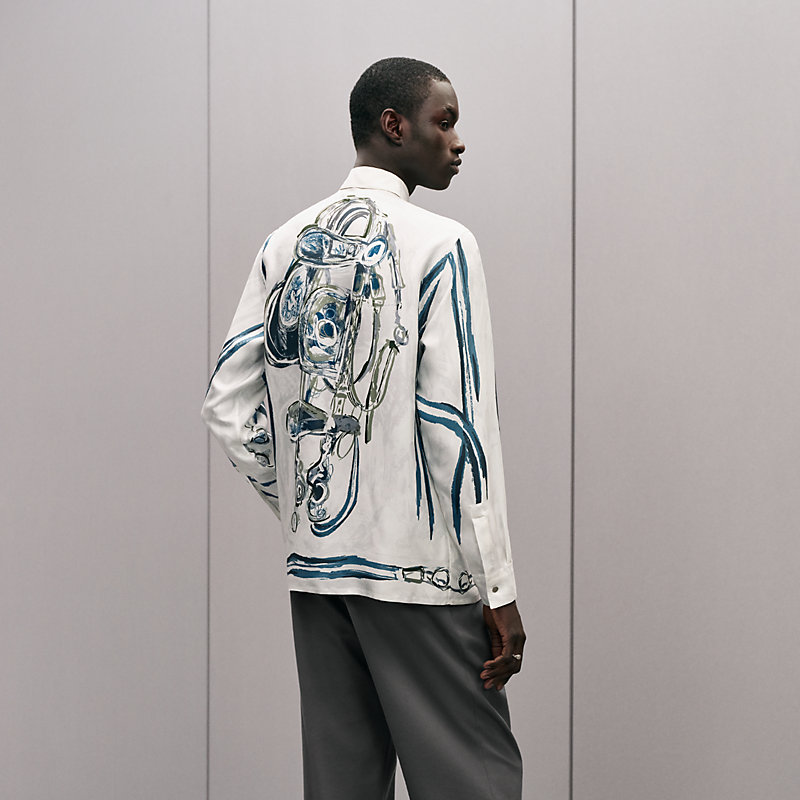 "Brides de Gala Brush" straight cut shirt with Louis collar, View: , view 3 of 5
