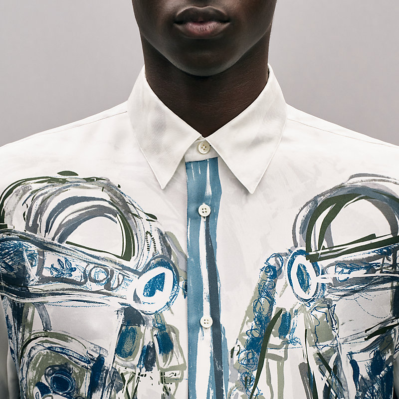 "Brides de Gala Brush" straight cut shirt with Louis collar, View: , view 4 of 5