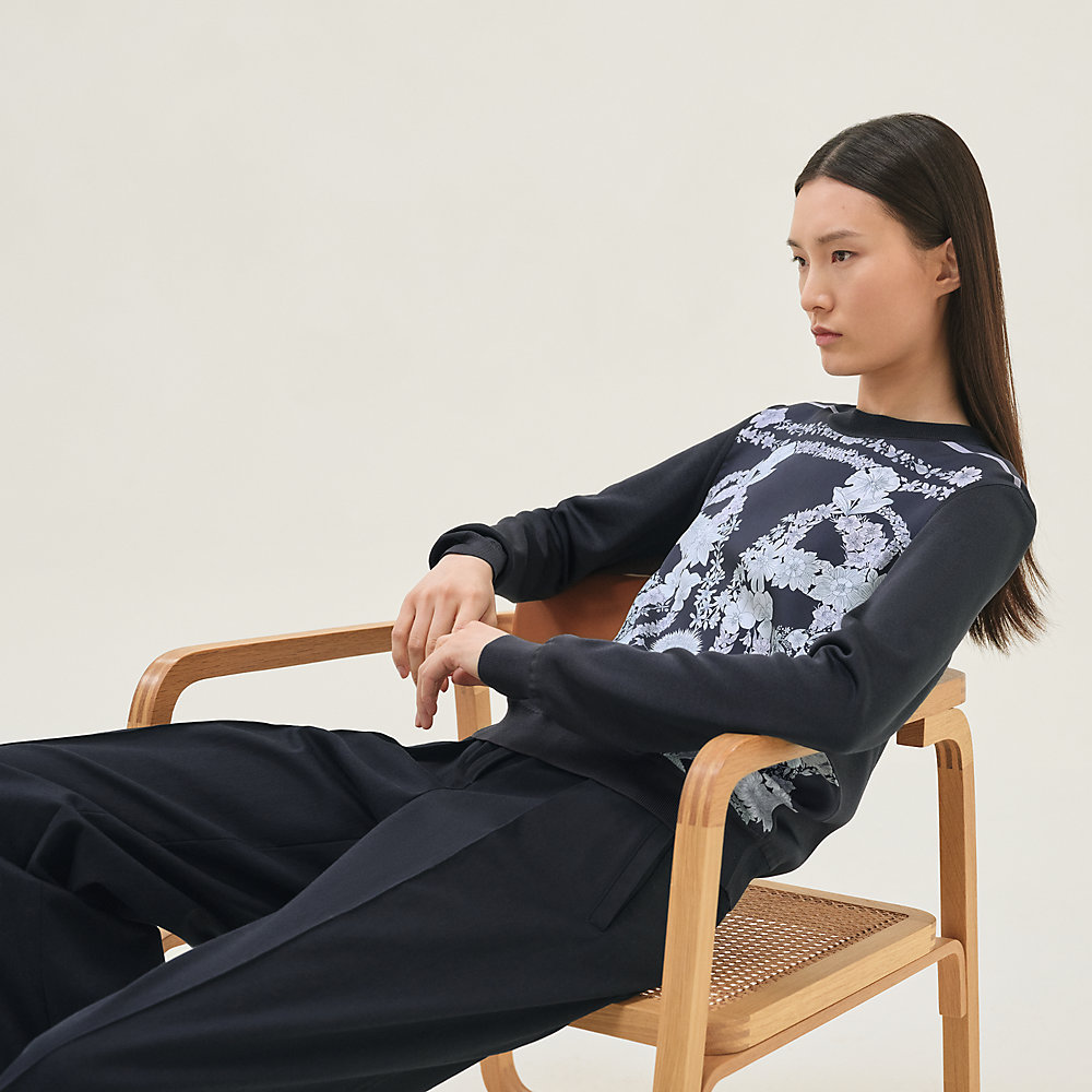 シルク♪【HERMES】Brides de Gala en Fleurs長袖セーター シルク♪【HERMES】Brides de Gala en Fleurs長袖セーター