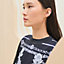 "Brides de Gala en Fleurs" short-sleeve twillaine sweater, View: Worn, worn, view 3 of 4