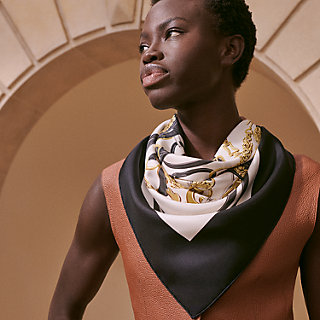 Brides de Gala forever scarf 90 Black Hermès Australia
