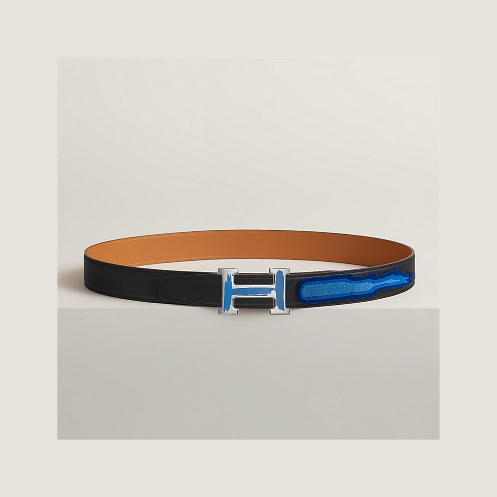 Brush belt buckle & Leather strap 32 mm | Hermès Canada