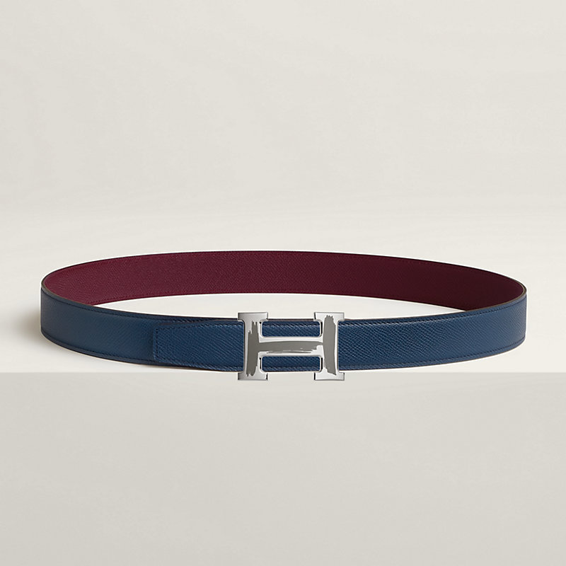 Brush belt buckle & Reversible leather strap 32 mm