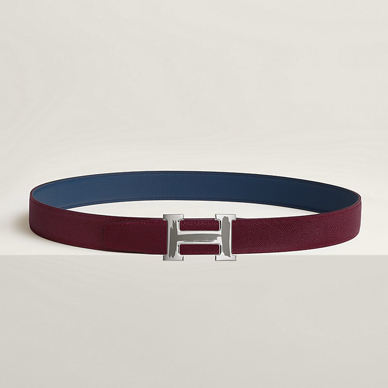 Brush belt buckle & Reversible leather strap 32 mm