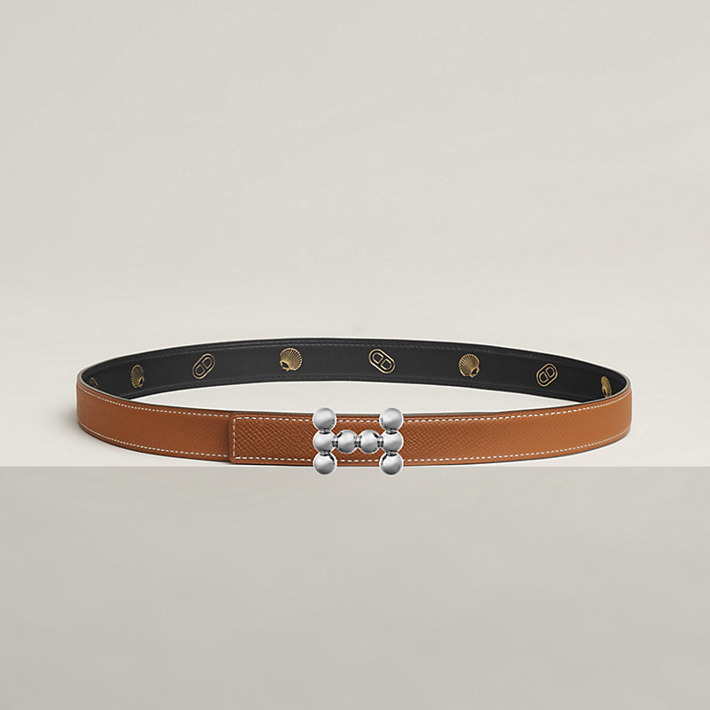 Bubble belt buckle & Hermès sur Mer reversible leather strap 24 mm 