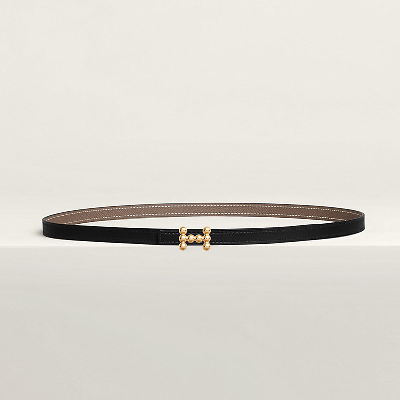 Bubble belt buckle & Reversible leather strap 13 mm
