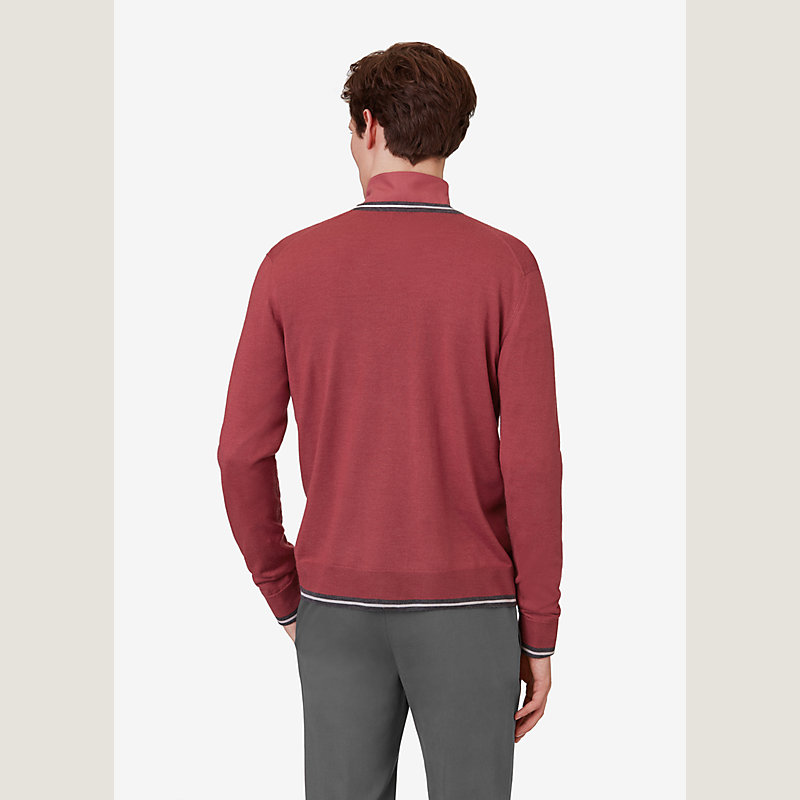 Buttoned cardigan with contrasted stripes