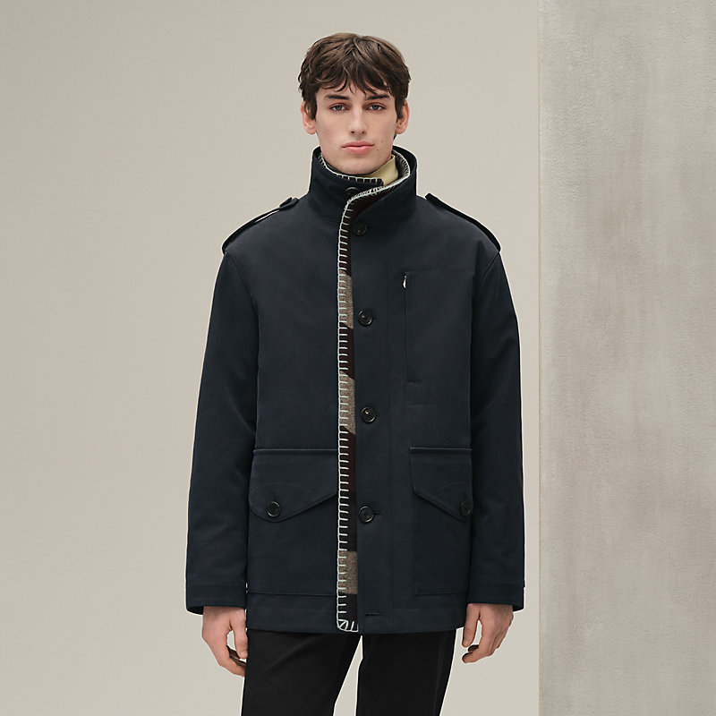 Buttoned short parka - Orange - 44 | Hermès USA Buttoned short parka - Orange - 44 | Hermès USA